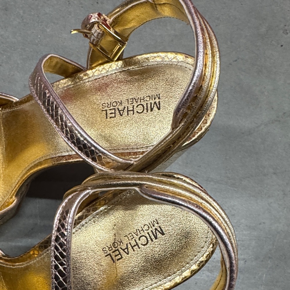 Michael Kors Metallic Gold Heels - Picture 4 of 5